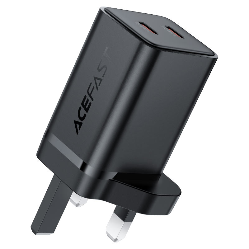 AceFast | 18497 | A128 | PD45W Gan (Usb C+Usb C) Charger | UK | Black AceFast | 18497 | A128 | PD45W Gan (Usb C+Usb C) Charger | UK | Black